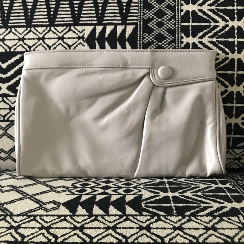 Vintage Light Tan Cream Grey Fashion Clutch Wristlet