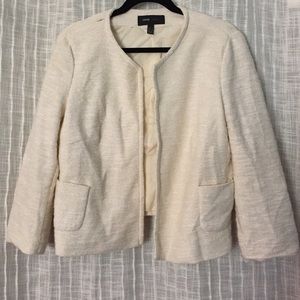 Mango white blazer with gold detailing
