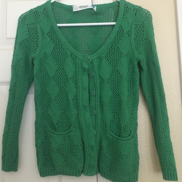 Anthropology green cardigan