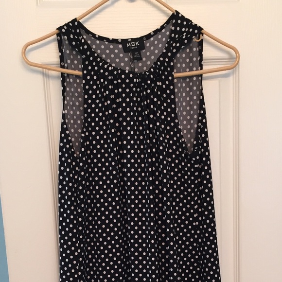 Black dress with white polka dots