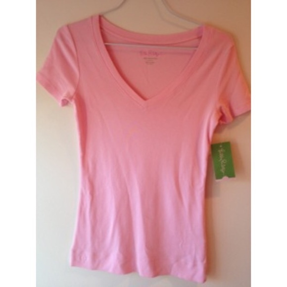 Lily Pulitzer Pink V-Neck Tee NEW w/tags!