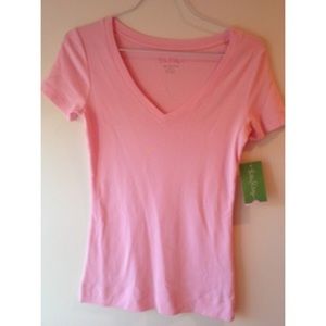 Lily Pulitzer Pink V-Neck Tee NEW w/tags!