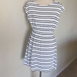 Black and white striped dress/cover up