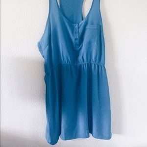 Blue razor back dress with pocket
