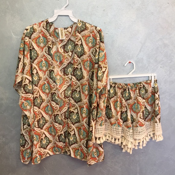 Boho beach shorts