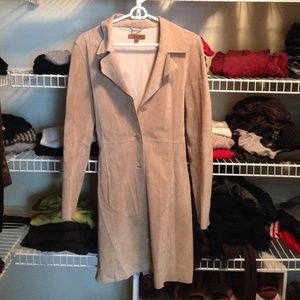 100% genuine suede trench coat