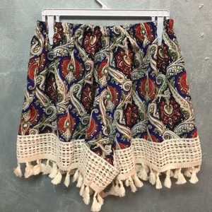 Boho beach shorts in blue