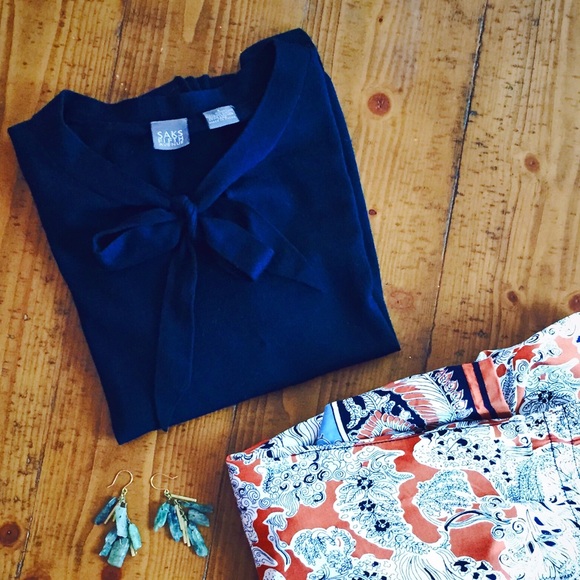Saks Fifth Ave Italian Merino Bow Sweater