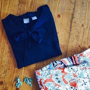 Saks Fifth Ave Italian Merino Bow Sweater