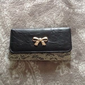 Back , gold , lace wallet :)