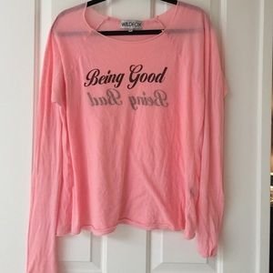 Wildfox pink top- Good Girls, Being Bad