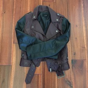H&M pleather cropped jacket