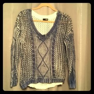 Royal blue open weave sweater
