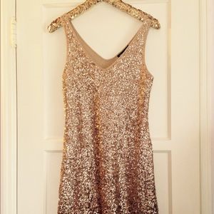 Macy's INC gold sequin dress