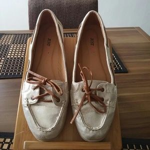 SOLD IN BUNDLE!! JustFab Gold Moccasins