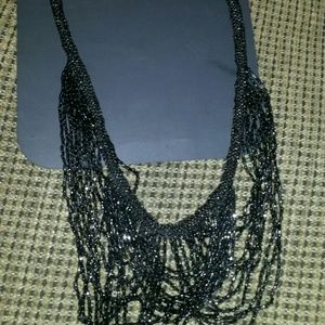 Black beaded necklace