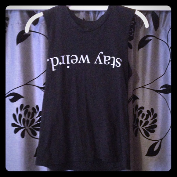 Black "Stay Weird" Brandy Melville Tank
