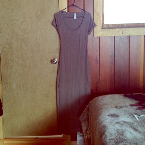 Free People cotton maxi dress in taupe. XS