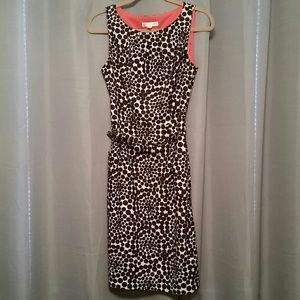 Brown polka-dot sheath dress