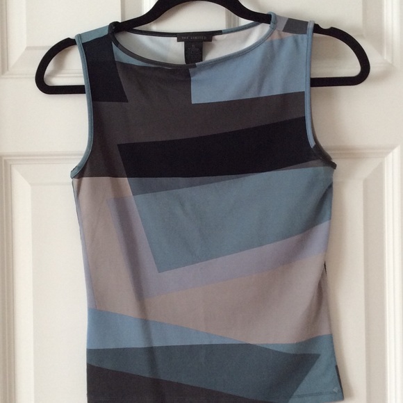 Teal black and grey sleeveless top