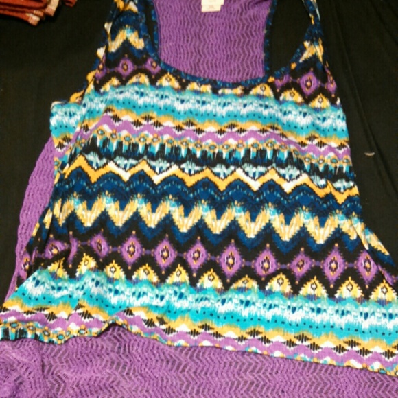 Lace back tank top