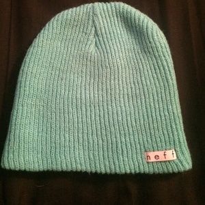 Neff teal green beanie hat
