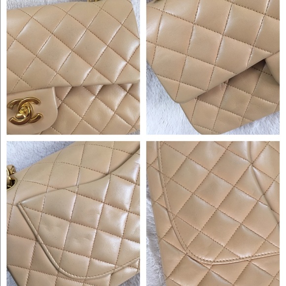 SOLD OUT Chanel LambSkin small flap bag in beige - Picture 4 of 4