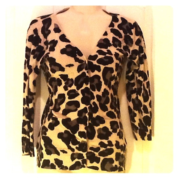 Cheetah print cardigan, never worn.