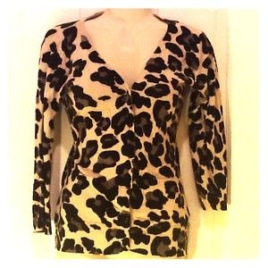 Cheetah print cardigan, never worn.