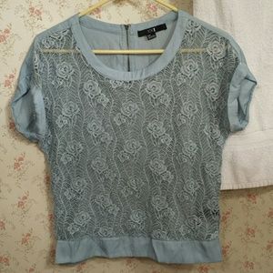 Crochet floral shirt