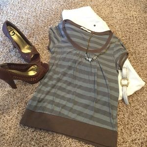 Teal/brown Top