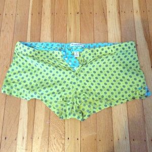 Lime green silk shorts
