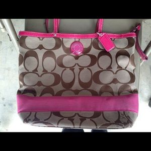 Coach purse, pink and brown, great condition