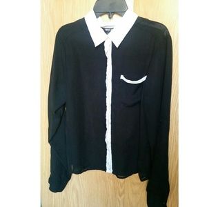 Black/White Sheer Top