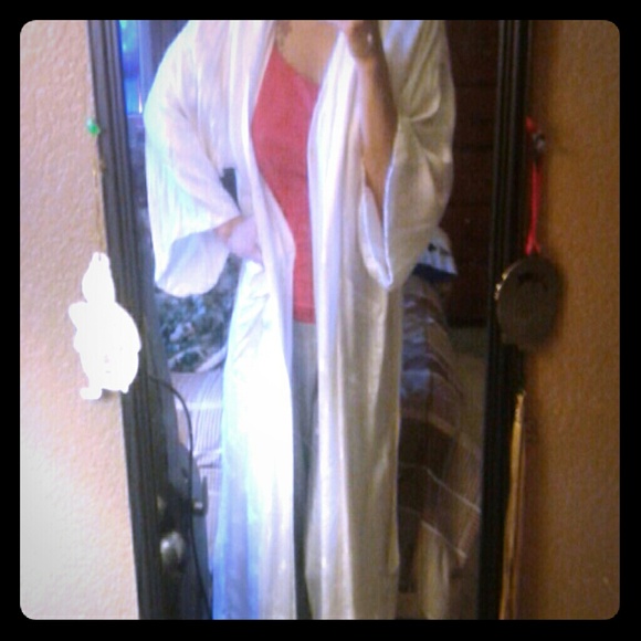 White silk Kimono robe