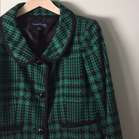 Green Houndstooth Blazer - Picture 2 of 4