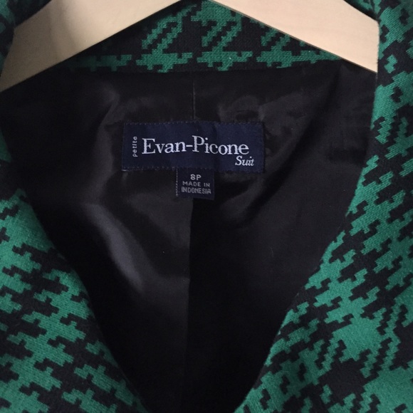 Green Houndstooth Blazer - Picture 3 of 4