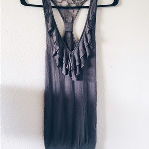 Razor back lace tank top