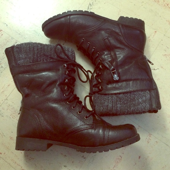 Black Steve Madden Combat Boots