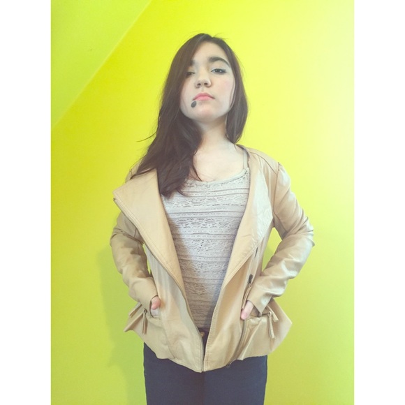 Nude Leather Motorcycle Jacket