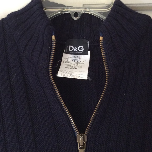 Dolce & Gabbana Navy Blue Silk V-neck Pullover Sweater main image 0