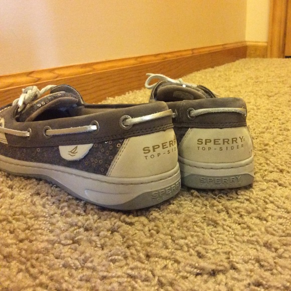 Sperry Shoes - Gray sequined Sperry Angelfish boat shoes