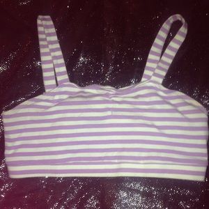 Purple and white XS bra or undershirt covering