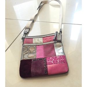 Pink patched Coach purse