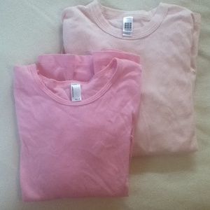 Pink youth long sleeve shirts-American Apparel