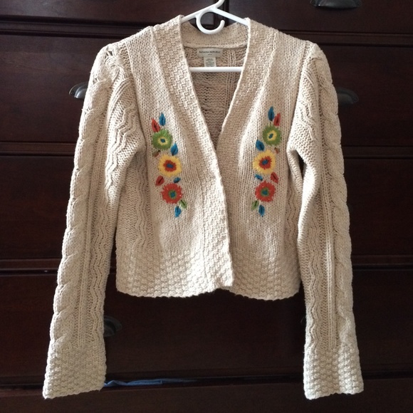Banana Republic tan/flower sweater