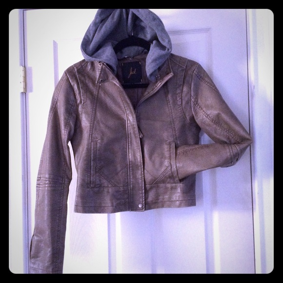 Army green lil leather jacket