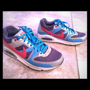 Gray, pink, turquoise and white Nike Airs