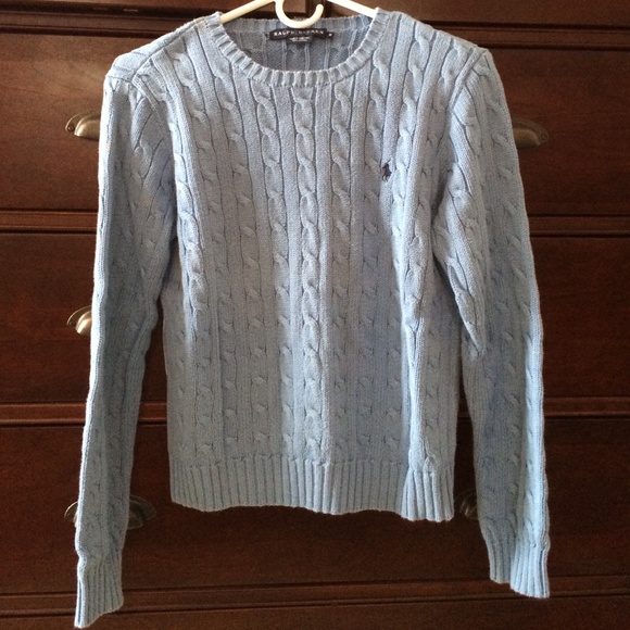 Ralph Lauren blue cable knit sweater