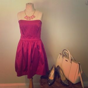 Fushia strapless dress
